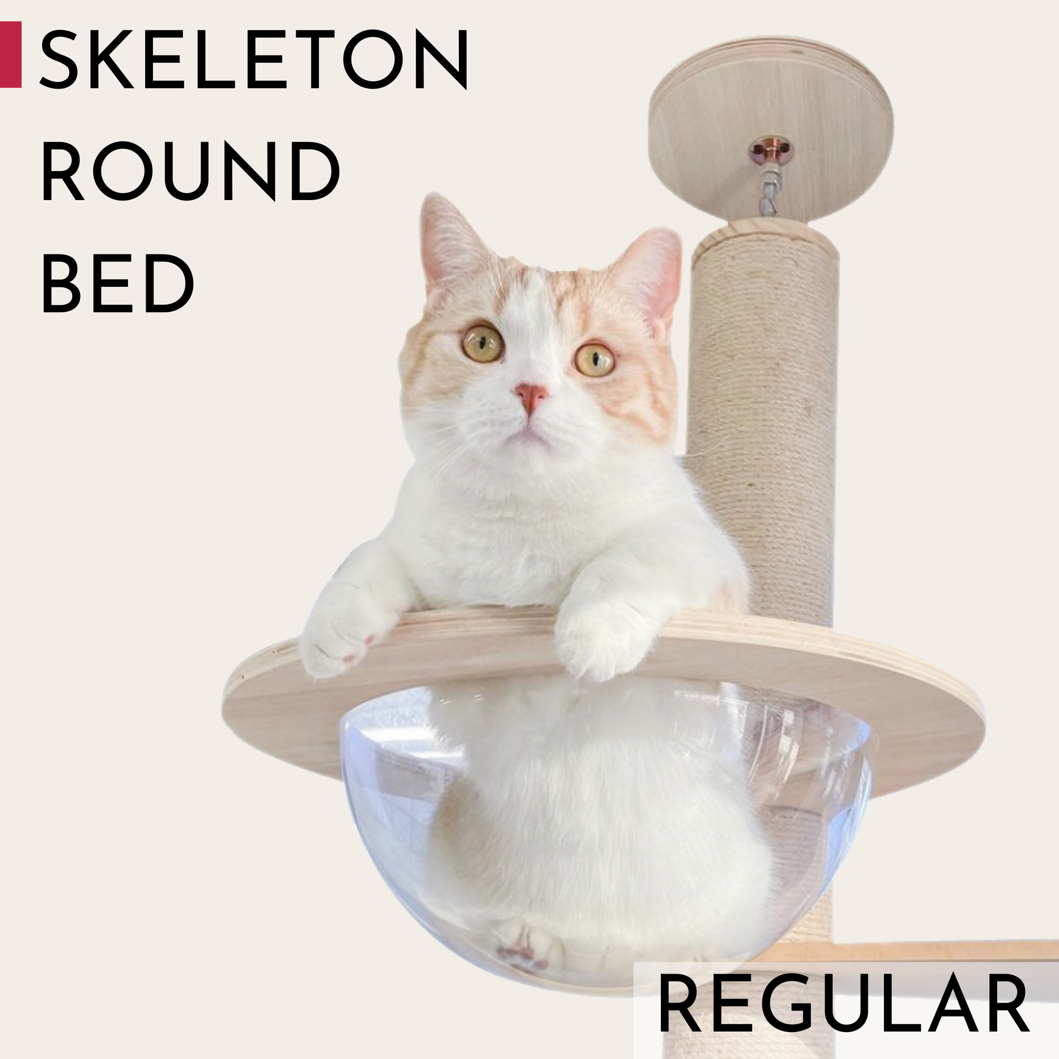 猫暮らし専門店 キミとワタシのSUMIKA スケルトンラウンドベッド